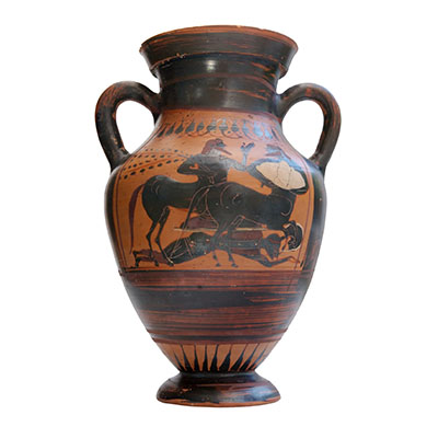 Painted Greek amphora.